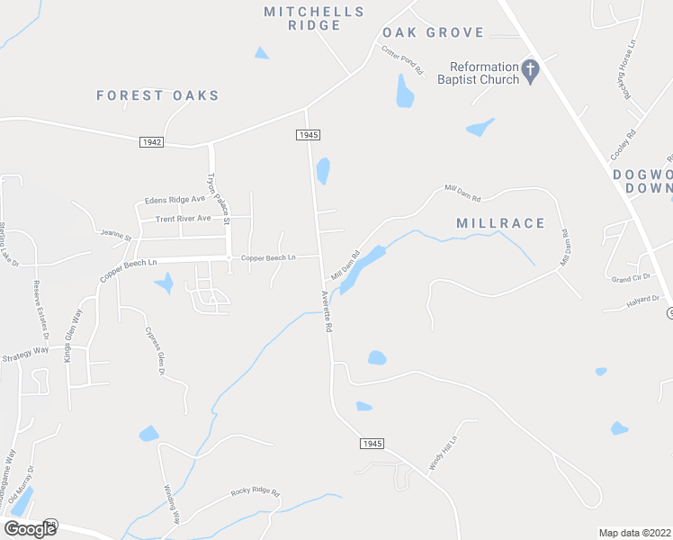 map of restaurants, bars, coffee shops, grocery stores, and more near 5205 Mill Dam Road in Wake Forest