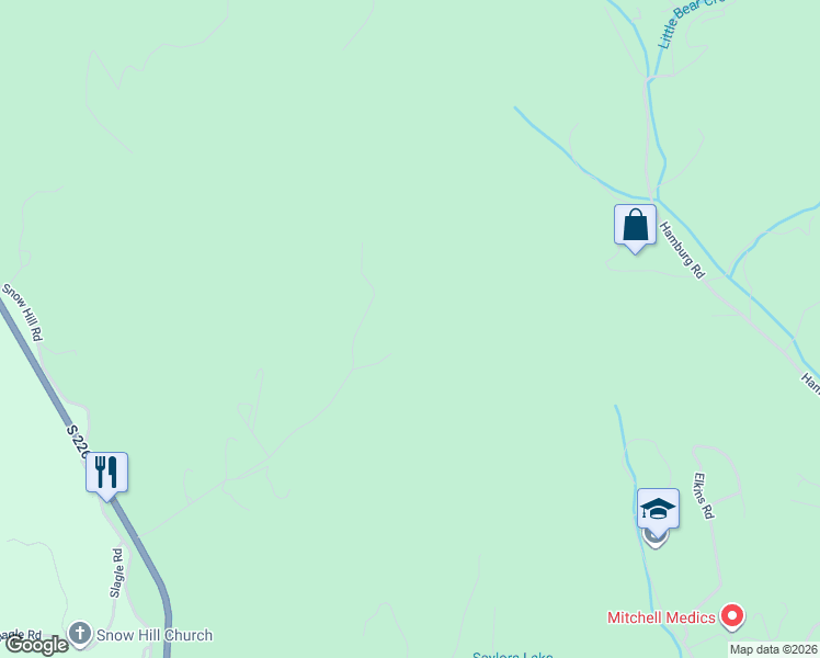 map of restaurants, bars, coffee shops, grocery stores, and more near 626 Wilson Road in Bakersville