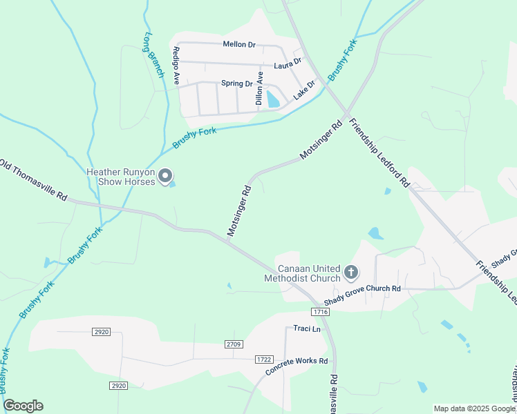 map of restaurants, bars, coffee shops, grocery stores, and more near 2891 Motsinger Road in Winston-Salem