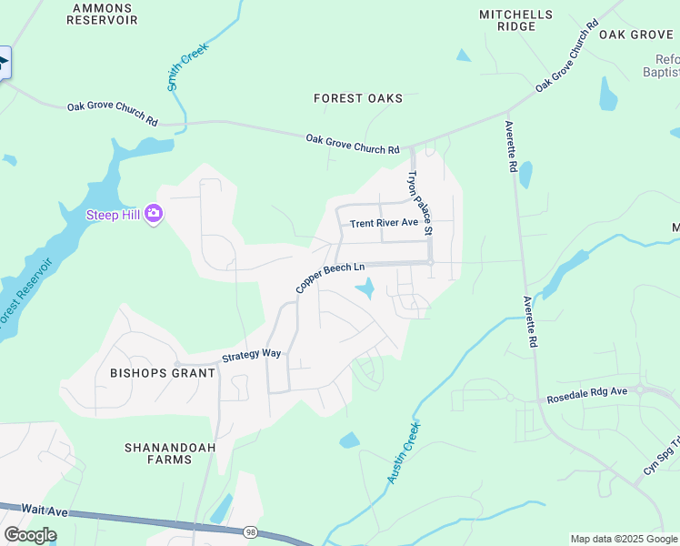 map of restaurants, bars, coffee shops, grocery stores, and more near 903 Copper Beech Lane in Wake Forest