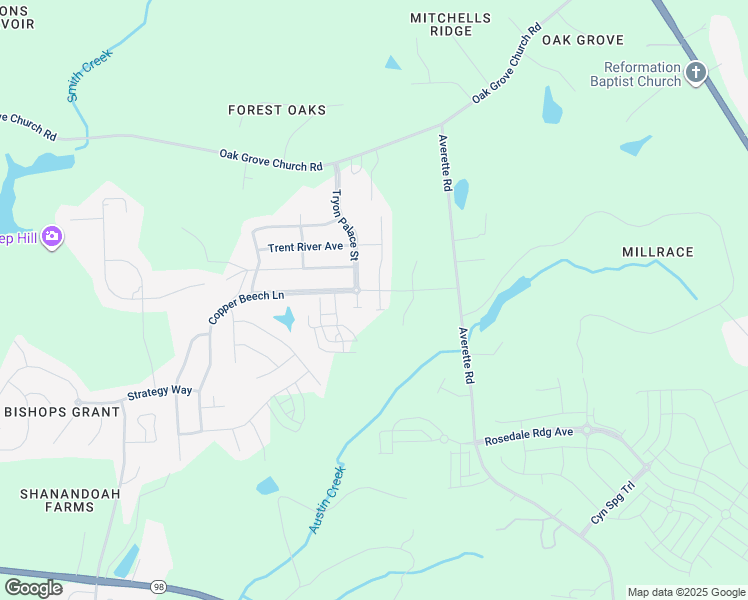 map of restaurants, bars, coffee shops, grocery stores, and more near 709 Wrights Creek Way in Wake Forest