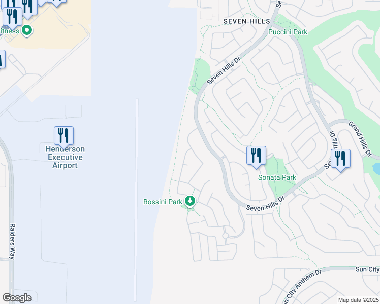 map of restaurants, bars, coffee shops, grocery stores, and more near 1396 Dragon Rock Drive in Henderson