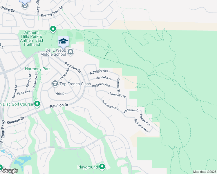 map of restaurants, bars, coffee shops, grocery stores, and more near 2129 Paganini Avenue in Henderson