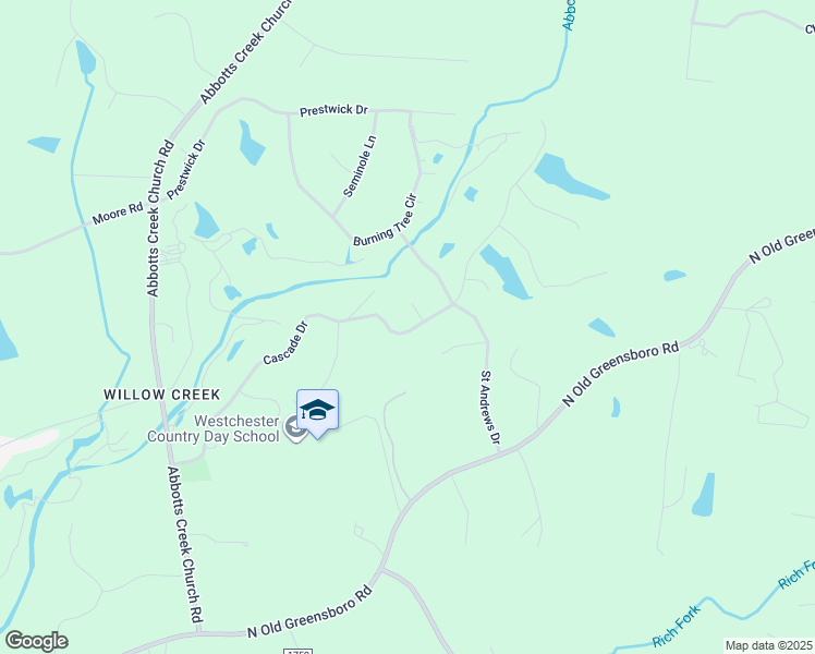 map of restaurants, bars, coffee shops, grocery stores, and more near 301 Cascade Drive in High Point