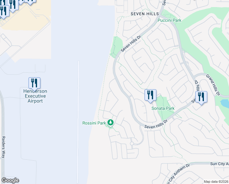 map of restaurants, bars, coffee shops, grocery stores, and more near 1396 Dragon Rock Drive in Henderson