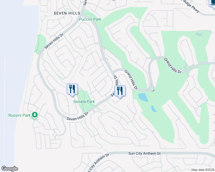 map of restaurants, bars, coffee shops, grocery stores, and more near 3053 Silent Wind Way in Henderson