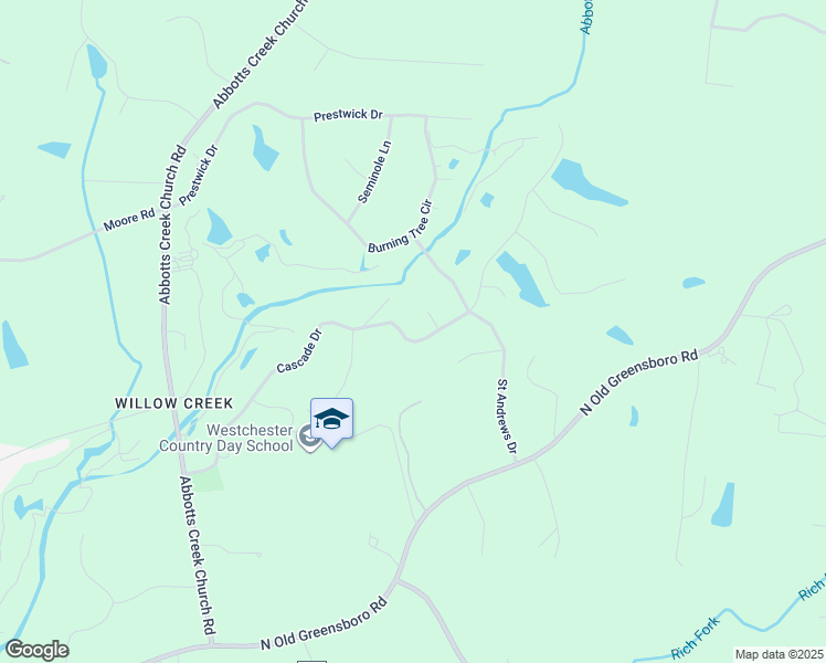 map of restaurants, bars, coffee shops, grocery stores, and more near 301 Cascade Drive in High Point