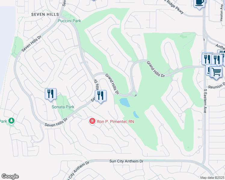 map of restaurants, bars, coffee shops, grocery stores, and more near 2894 Carmelo Drive in Henderson