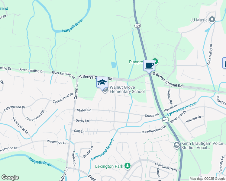 map of restaurants, bars, coffee shops, grocery stores, and more near 605 Meadowgreen Drive in Franklin