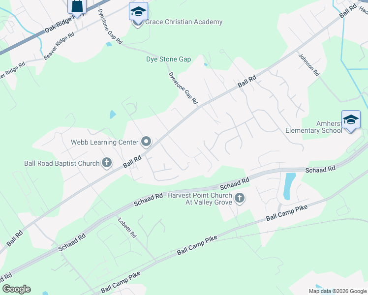 map of restaurants, bars, coffee shops, grocery stores, and more near 3334 Hunt Crest Road in Knoxville