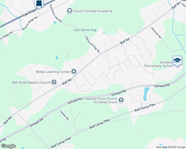 map of restaurants, bars, coffee shops, grocery stores, and more near 3334 Hunt Crest Road in Knoxville