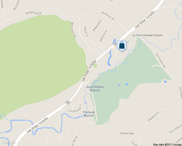 map of restaurants, bars, coffee shops, grocery stores, and more near 215 Sweetgum Lane in Oak Ridge