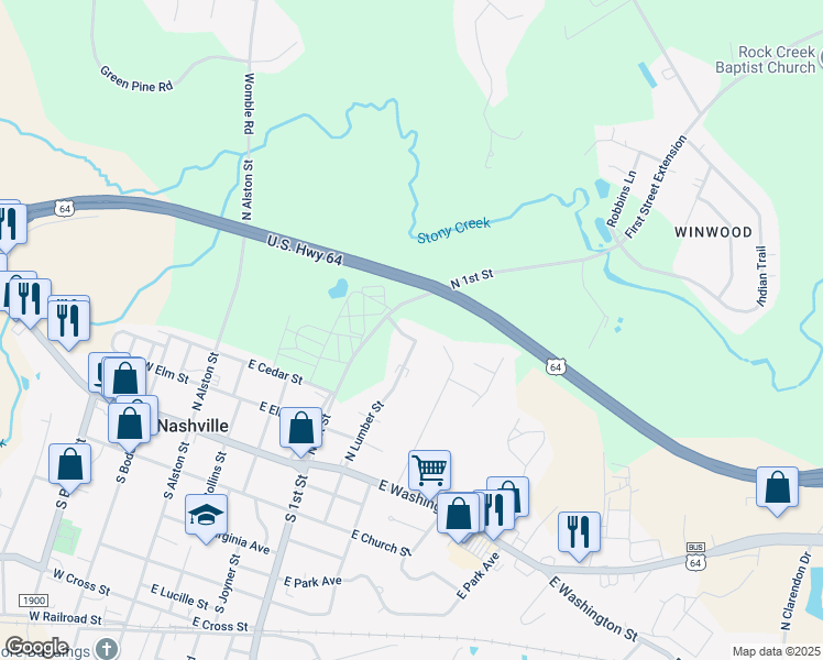 map of restaurants, bars, coffee shops, grocery stores, and more near 113 Loyd Park Drive in Nashville