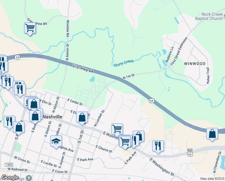 map of restaurants, bars, coffee shops, grocery stores, and more near 113 Loyd Park Drive in Nashville