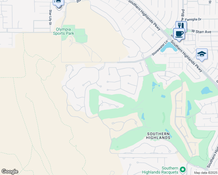 map of restaurants, bars, coffee shops, grocery stores, and more near 34 Vintage Canyon Street in Las Vegas