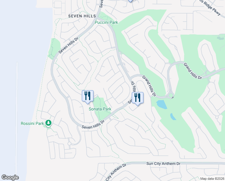 map of restaurants, bars, coffee shops, grocery stores, and more near 3063 Emerald Wind Street in Henderson