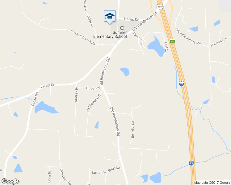 map of restaurants, bars, coffee shops, grocery stores, and more near 5201 Old Randleman Road in Greensboro