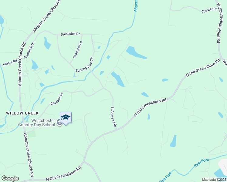 map of restaurants, bars, coffee shops, grocery stores, and more near 124 Saint Andrews Drive in High Point
