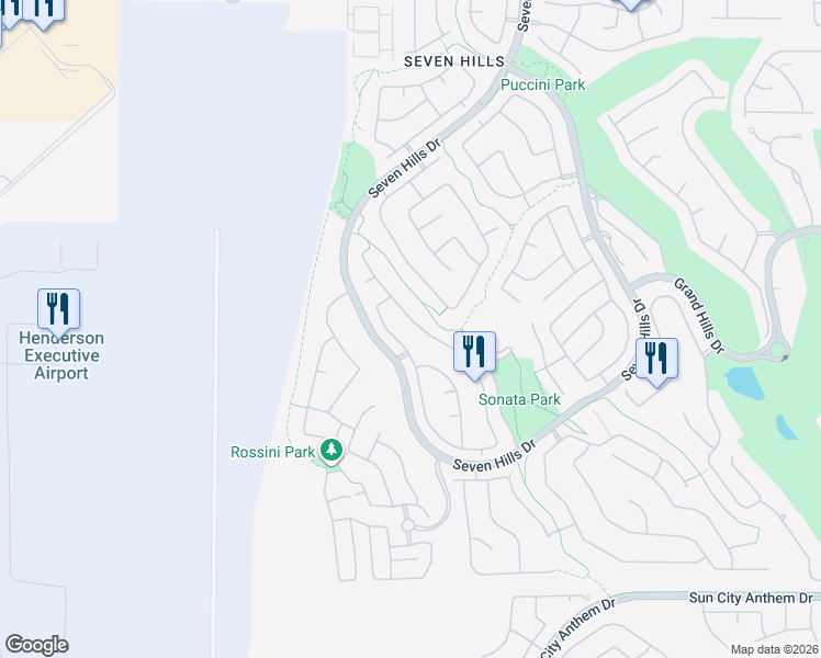 map of restaurants, bars, coffee shops, grocery stores, and more near 1365 European Drive in Henderson
