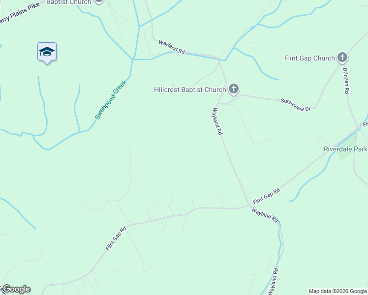 map of restaurants, bars, coffee shops, grocery stores, and more near 2219 Wayland Road in Knoxville