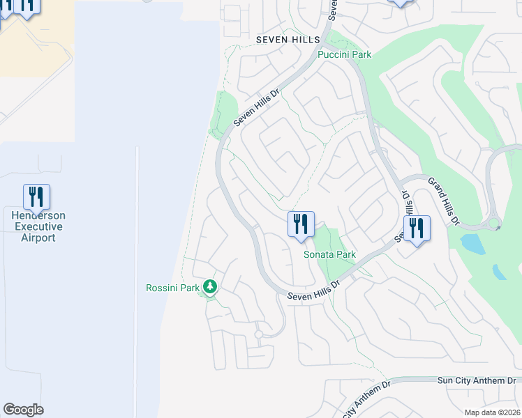 map of restaurants, bars, coffee shops, grocery stores, and more near 1365 European Drive in Henderson