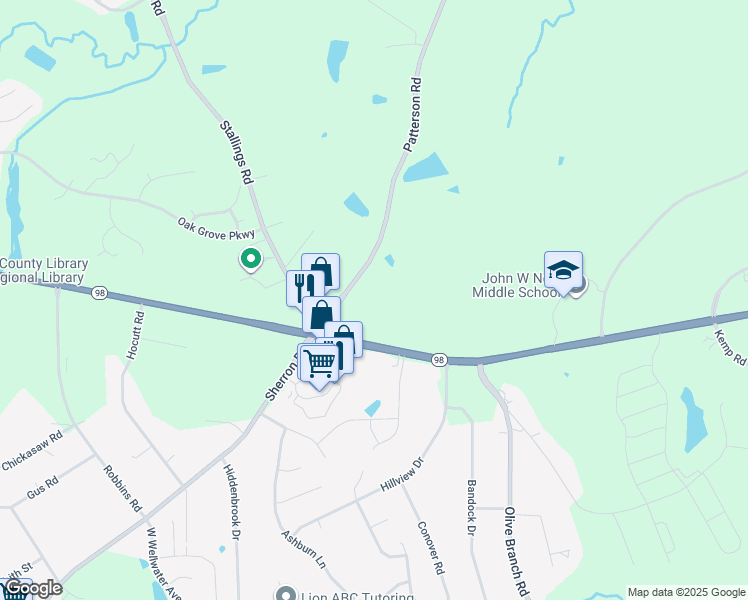 map of restaurants, bars, coffee shops, grocery stores, and more near 5203 Wake Forest Highway in Durham