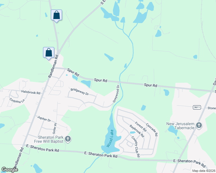 map of restaurants, bars, coffee shops, grocery stores, and more near 221 Spur Road in Greensboro