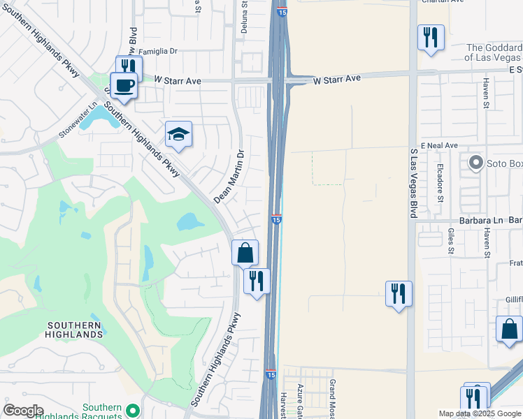 map of restaurants, bars, coffee shops, grocery stores, and more near 3012 Costa Miole Drive in Las Vegas