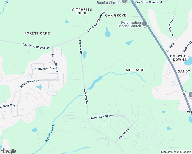 map of restaurants, bars, coffee shops, grocery stores, and more near 5217 Mill Dam Road in Wake Forest