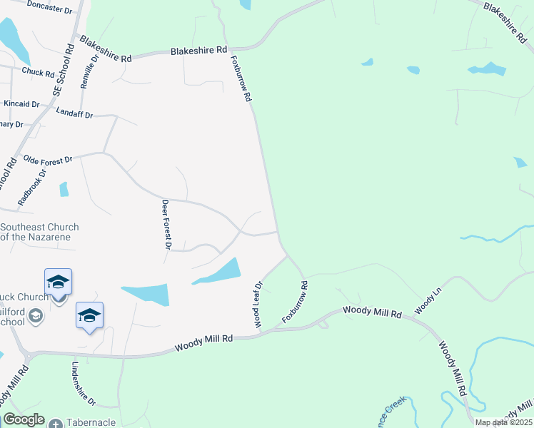 map of restaurants, bars, coffee shops, grocery stores, and more near 5008 Winding Ridge Court in Greensboro