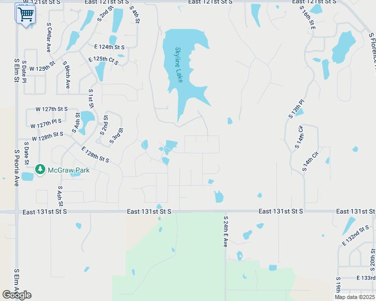 map of restaurants, bars, coffee shops, grocery stores, and more near 12599 South 6th Street in Jenks
