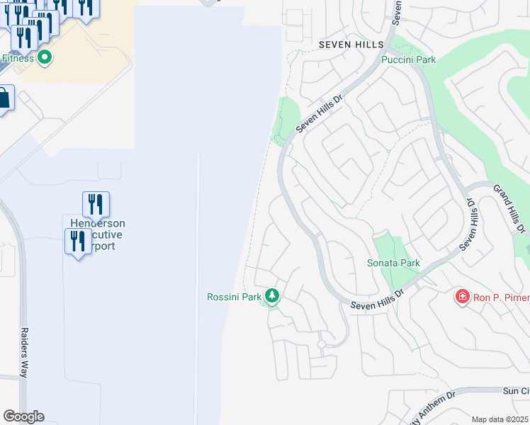 map of restaurants, bars, coffee shops, grocery stores, and more near 1373 Dragon Rock Drive in Henderson