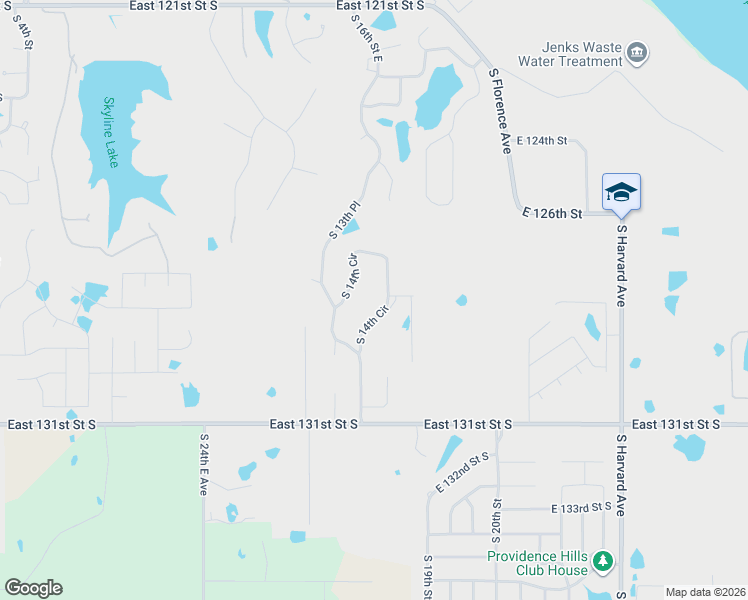 map of restaurants, bars, coffee shops, grocery stores, and more near 12809 South 14th Circle in Jenks