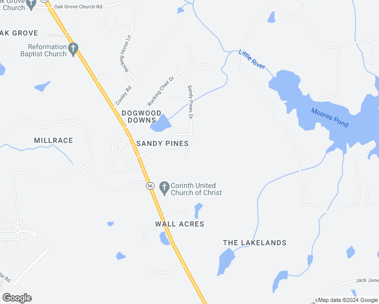 map of restaurants, bars, coffee shops, grocery stores, and more near 7000 Sandy Pines Drive in Youngsville