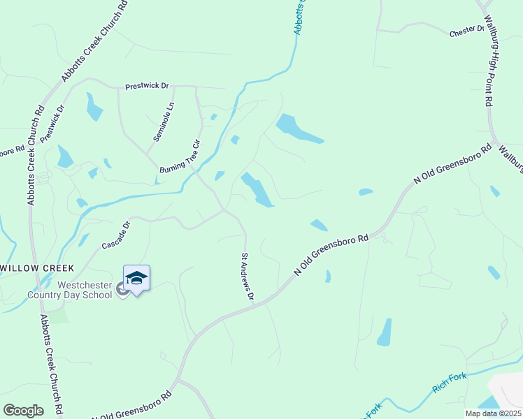 map of restaurants, bars, coffee shops, grocery stores, and more near 120 Saint Andrews Drive in High Point
