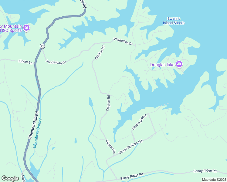 map of restaurants, bars, coffee shops, grocery stores, and more near 1507 Topaz Lane in Dandridge