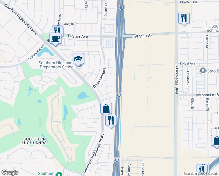 map of restaurants, bars, coffee shops, grocery stores, and more near 3065 Concepcion Court in Las Vegas