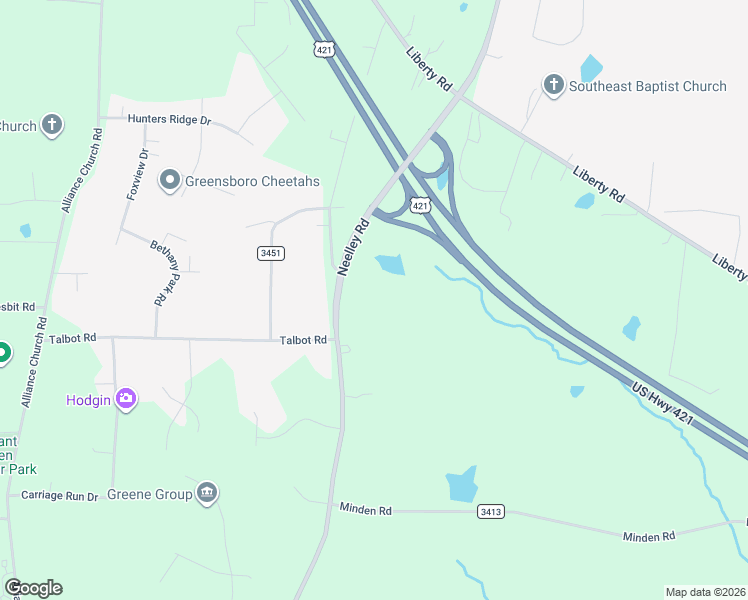 map of restaurants, bars, coffee shops, grocery stores, and more near 2006 State Road 3418 in Pleasant Garden