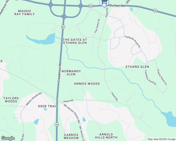 map of restaurants, bars, coffee shops, grocery stores, and more near 8009 Millenium Drive in Raleigh