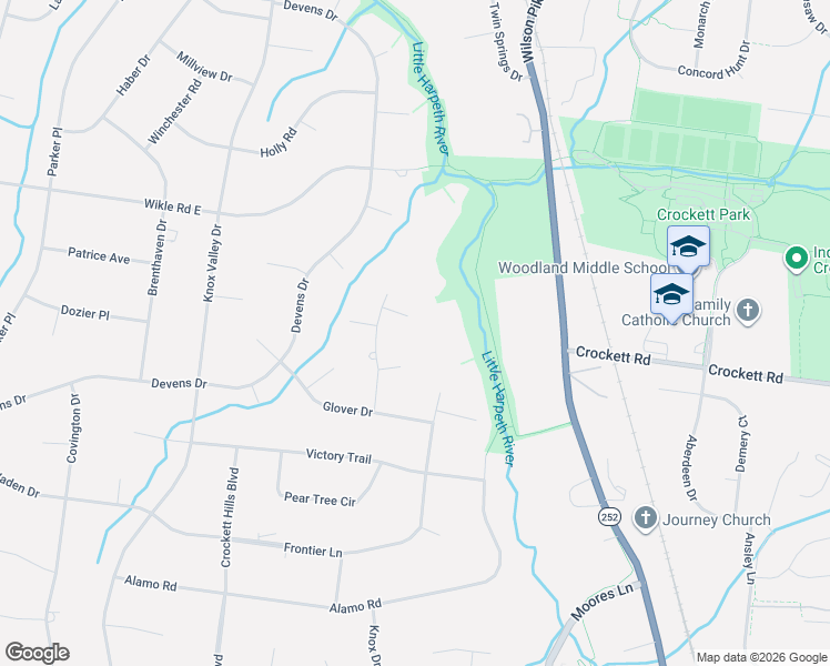 map of restaurants, bars, coffee shops, grocery stores, and more near 8255 Ambrooke Court in Brentwood