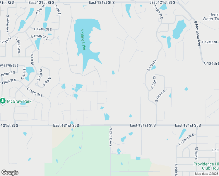 map of restaurants, bars, coffee shops, grocery stores, and more near 724 East 129th Place South in Jenks