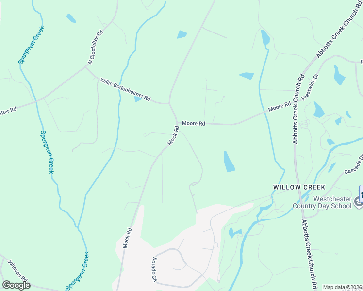 map of restaurants, bars, coffee shops, grocery stores, and more near 2086 Mock Road in High Point