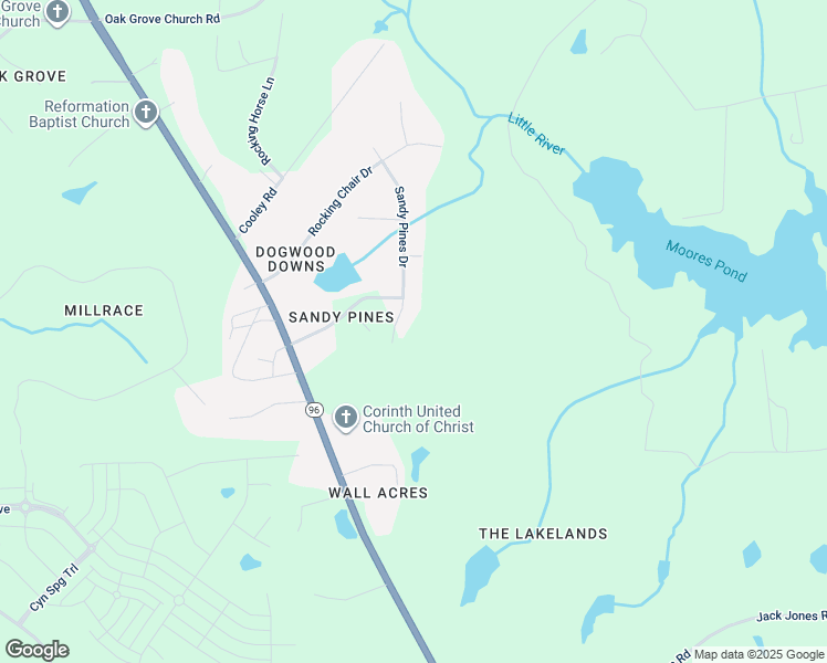 map of restaurants, bars, coffee shops, grocery stores, and more near 7000 Sandy Pines Drive in Youngsville
