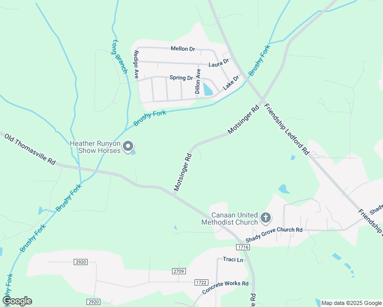 map of restaurants, bars, coffee shops, grocery stores, and more near 2891 Motsinger Road in Winston-Salem