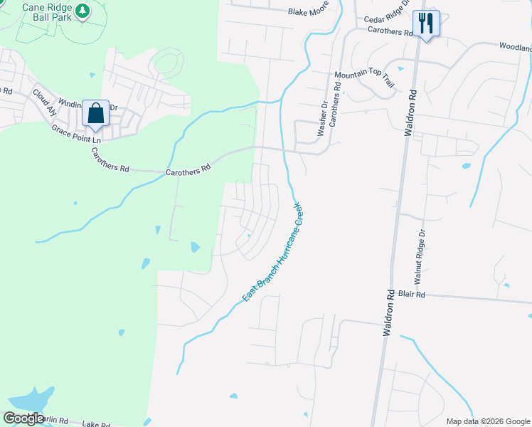 map of restaurants, bars, coffee shops, grocery stores, and more near 1441 Carothers Road in Nolensville