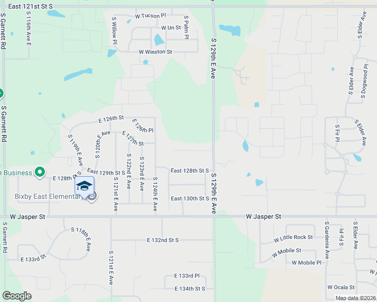 map of restaurants, bars, coffee shops, grocery stores, and more near 12645 East 127th Street in Broken Arrow