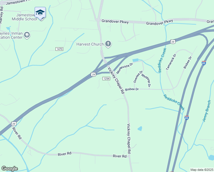 map of restaurants, bars, coffee shops, grocery stores, and more near 5102 Melody Lane in Greensboro