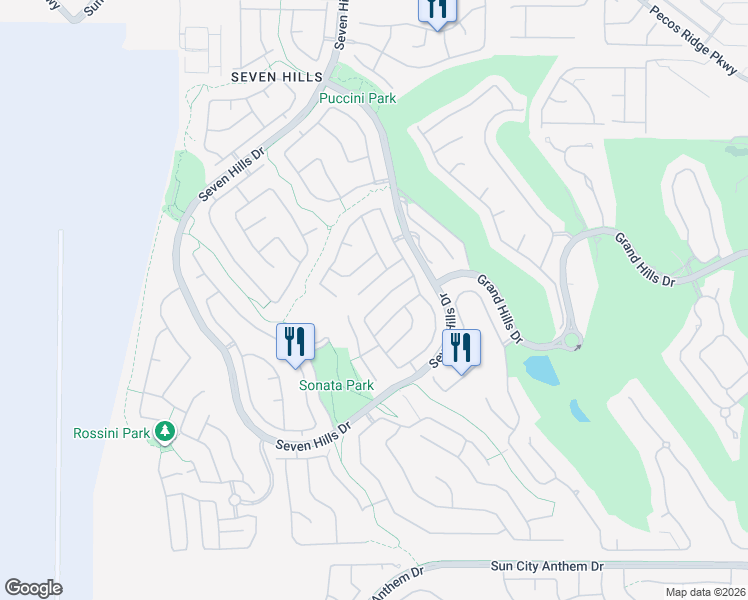 map of restaurants, bars, coffee shops, grocery stores, and more near 3060 Evening Wind Street in Henderson