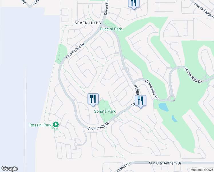map of restaurants, bars, coffee shops, grocery stores, and more near 1268 Morning Skyline Court in Henderson