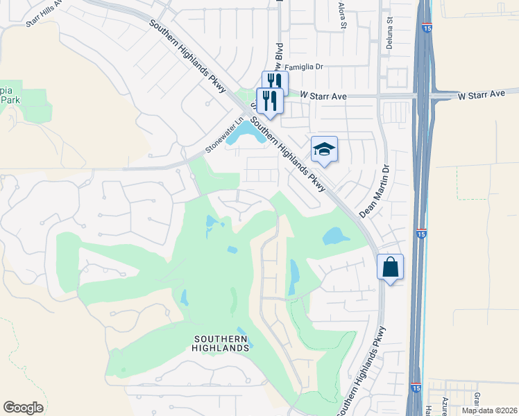 map of restaurants, bars, coffee shops, grocery stores, and more near 51 Quintessa Circle in Las Vegas